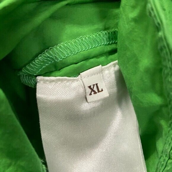 Nanushka Alyssa Dress in Green Womens Shirt Dress Button Front Designer Mini XL - Picture 8 of 10